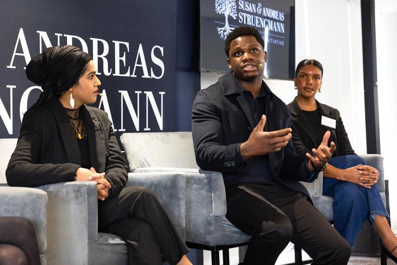 David speaking on a panel